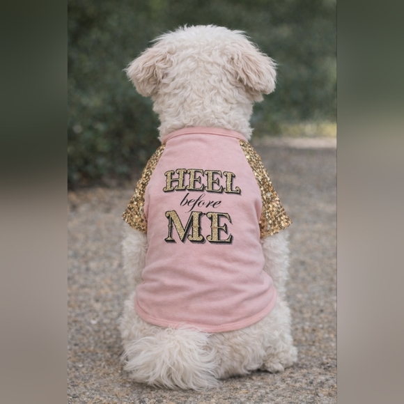 Chic Pink and Gold Dog Tee - Picture 2 of 9